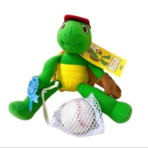 VINTAGE EDEN FRANKLIN THE TURTLE PLAYS BASEBALL PLUSH STUFFED TOY 8.5” NWT